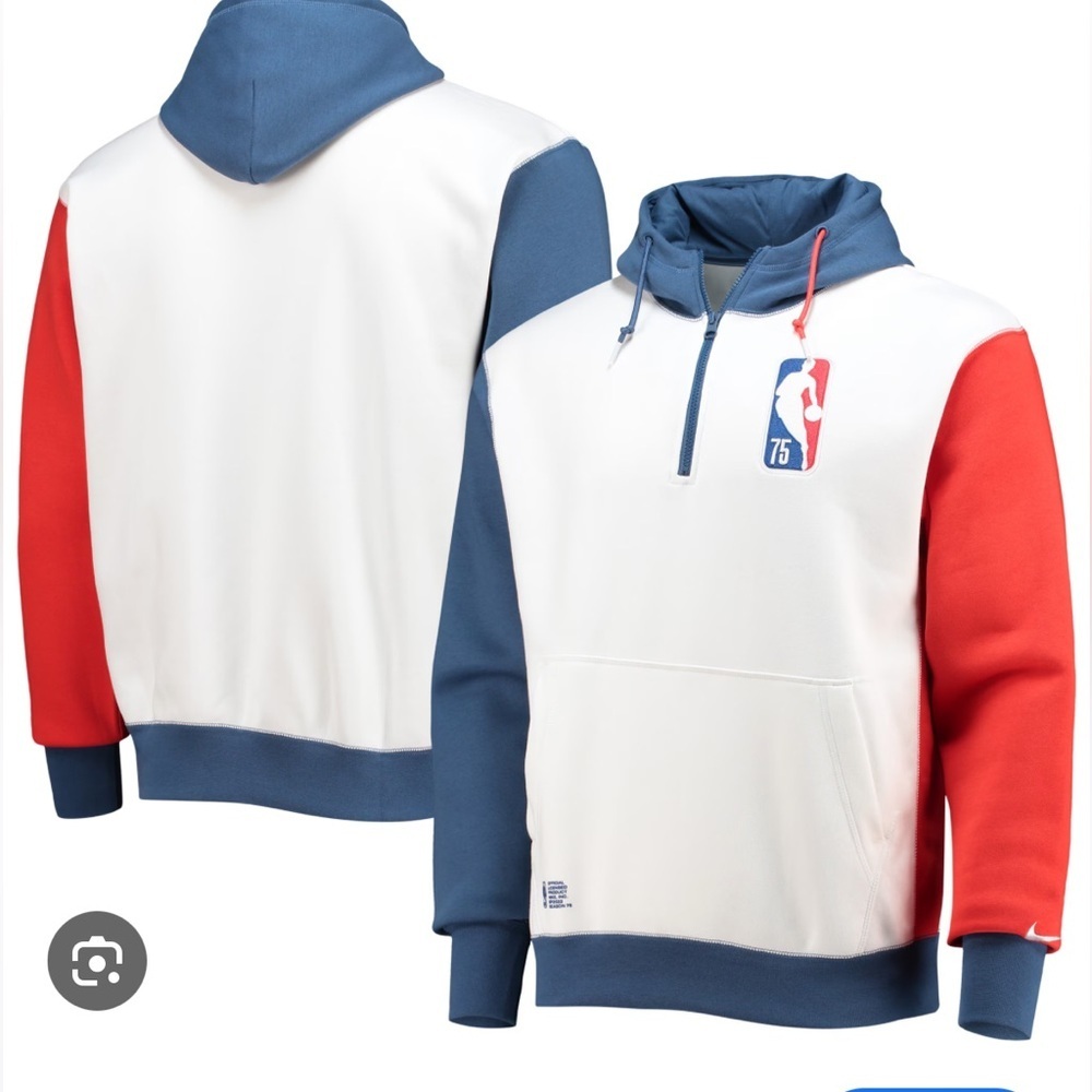 Nike NBA 75th Anniversary Red White Blue Hoodie - Picture 8 of 11